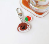 Rice Cake Puppy in Spring Keychain