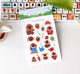 Rice Cake Puppy in Spring Glossy Sticker Sheet