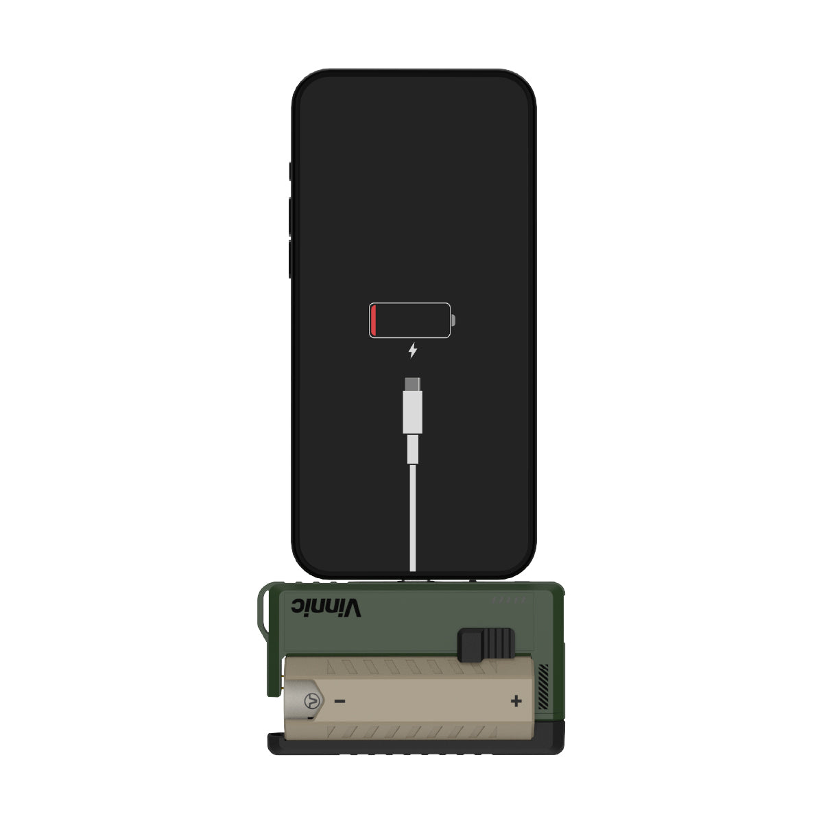 Vinnic Rendezvous 可換電直插快充套裝(22.5W)— LOG-ON 獨家新色登場|充電器本體 ×1+21700 5000mAh 電池 ×2+電池充電座 ×1