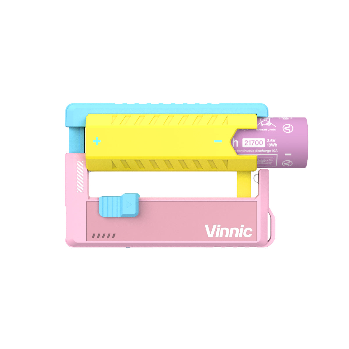Vinnic Rendezvous 可換電直插快充套裝(22.5W)— LOG-ON 獨家新色登場|充電器本體 ×1+21700 5000mAh 電池 ×2+電池充電座 ×1