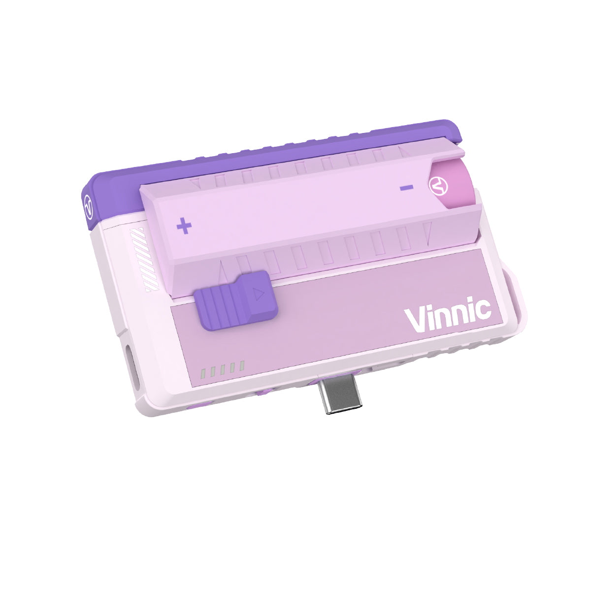 Vinnic Rendezvous 可換電直插快充套裝(22.5W)— LOG-ON 獨家新色登場|充電器本體 ×1+21700 5000mAh 電池 ×2+電池充電座 ×1
