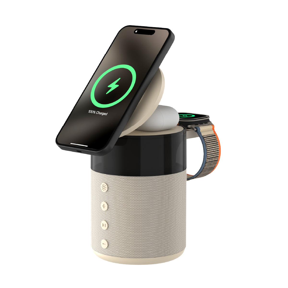 Vinnic Smoky Dome 5-IN-1 Wireless Charging Dock with BT Speaker (LOG-ON exclusive)