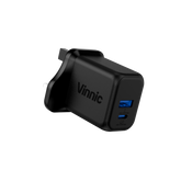 Vinnic FERNOW 30W PD 充電器,配備雙端口快速充電。緊湊高效,支持 Power Delivery 和 Quick Charge 技術,是您設備的完美伴侶。立即購買,體驗可靠性能!