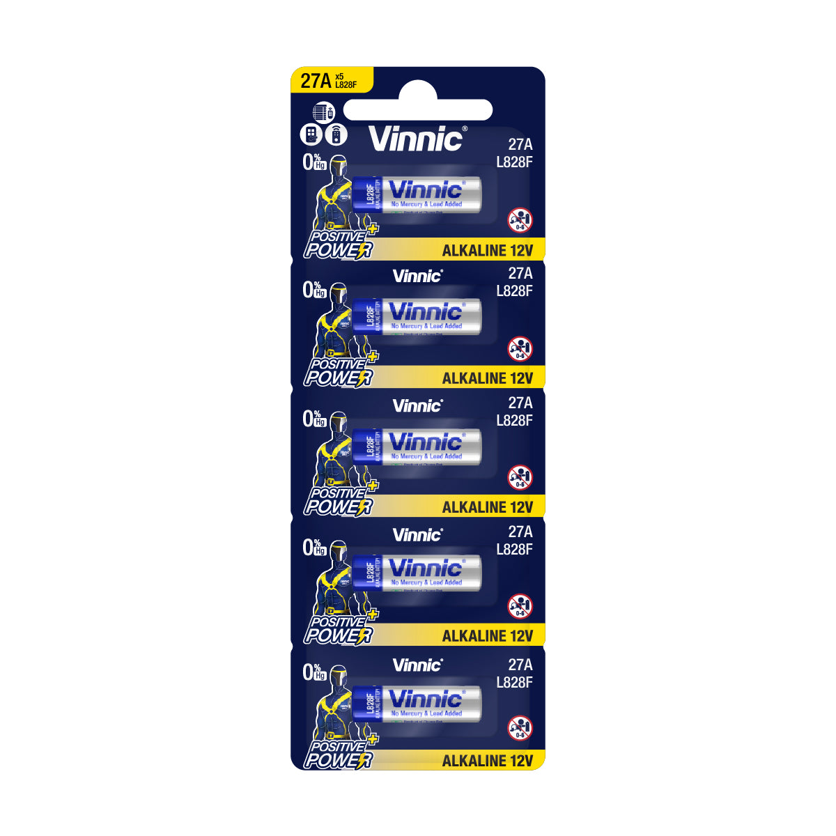 15 BATTERIE VINNIC ALCALINE 27A 12V L828F EL-812 EL812 G27A L828 - Foto 4