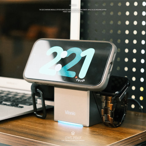 VInnic OWL PEAK 3-in-1 Qi2 Magnetic Wireless Charger