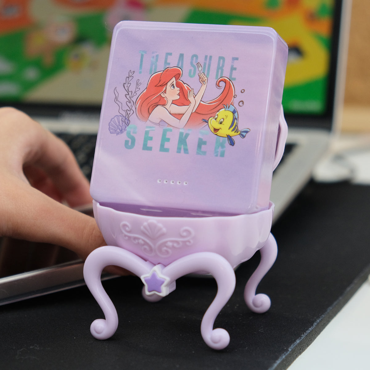 【限量】迪士尼磁吸式無線充電 - 小魚仙 紫色