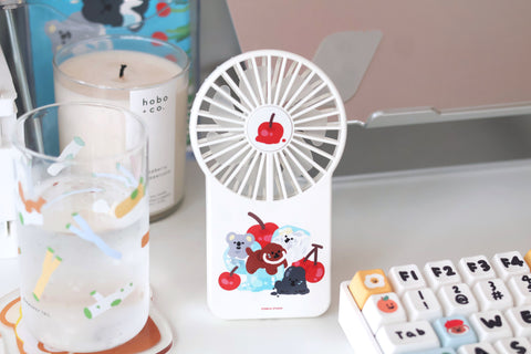 Vinnic X smile Studio Portable Mini Fan with stand - Cherry