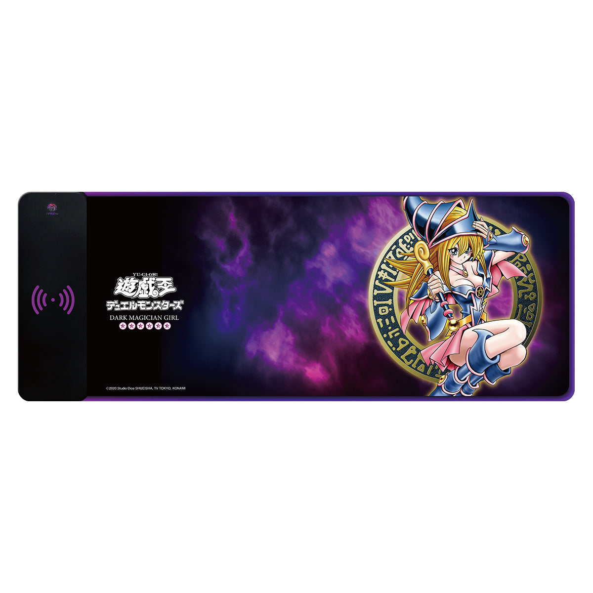 Vinnic 遊戲王 黑魔導女孩 RGB 無線充電滑鼠墊 - 15W快充與特大尺寸