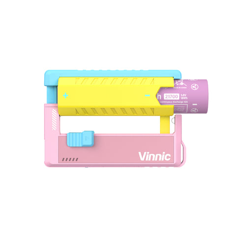 Vinnic Rendezvous 可換電直插快充套裝（22.5W）— LOG-ON 獨家新色登場｜充電器本體 ×1＋21700 5000mAh 電池 ×2＋電池充電座 ×1