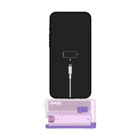 Vinnic Rendezvous 可換電直插快充套裝（22.5W）— LOG-ON 獨家新色登場｜充電器本體 ×1＋21700 5000mAh 電池 ×2＋電池充電座 ×1