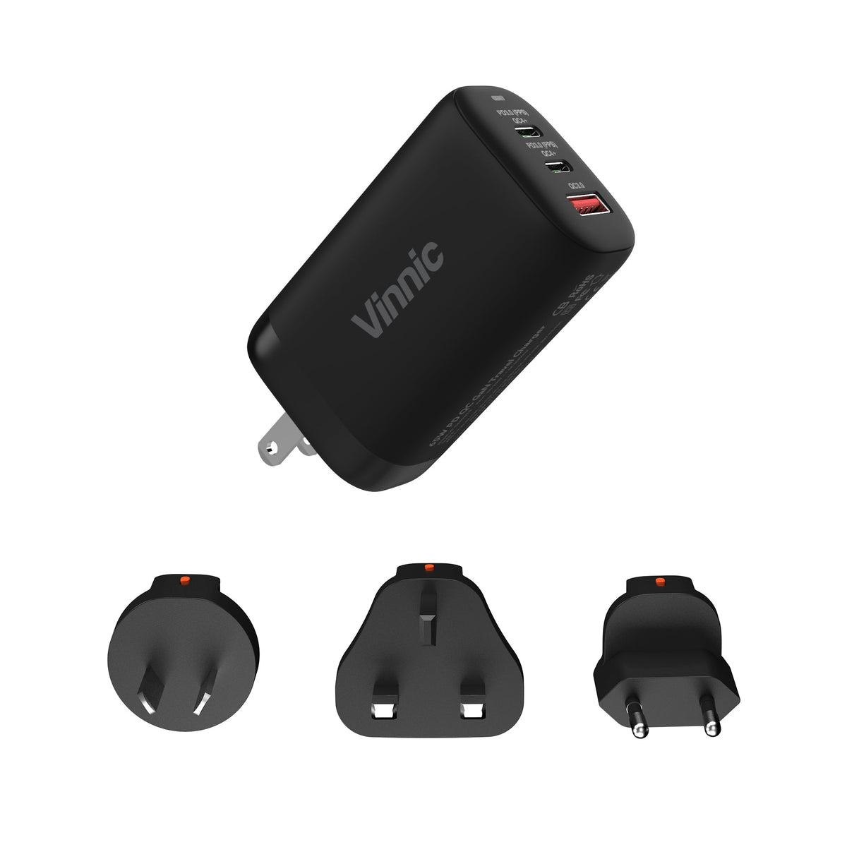 Vinnic GaNgapurna 65W PD QC GaN Travel Charger