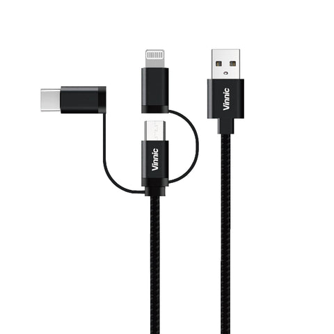 Vinnic 3-in-1 MFI USB-A Cable 0.9M