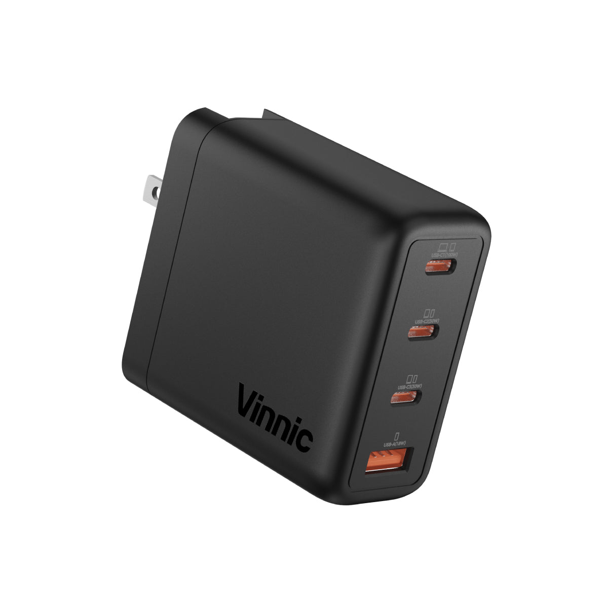 Vinnic GaNgapurna 100W GaN 旅行充電器，帶美國 歐盟 英國 插頭