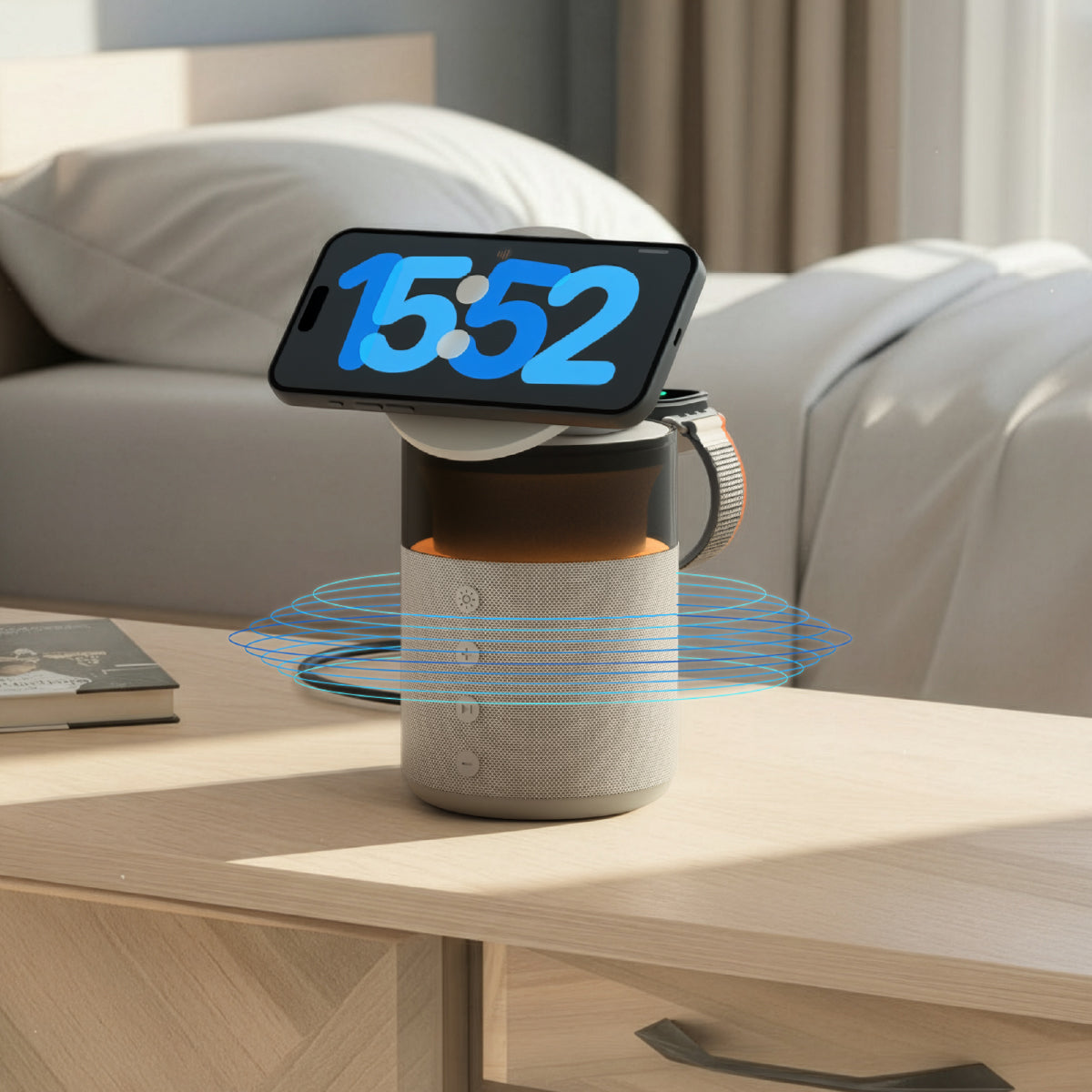 Vinnic Smoky Dome 5-IN-1 Wireless Charging Dock with BT Speaker (LOG-ON exclusive)