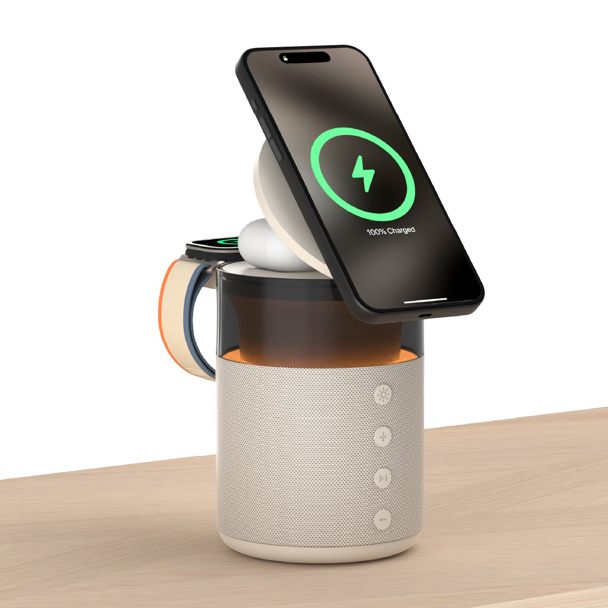 Vinnic Smoky Dome 5-IN-1 Wireless Charging Dock with BT Speaker (LOG-ON exclusive)
