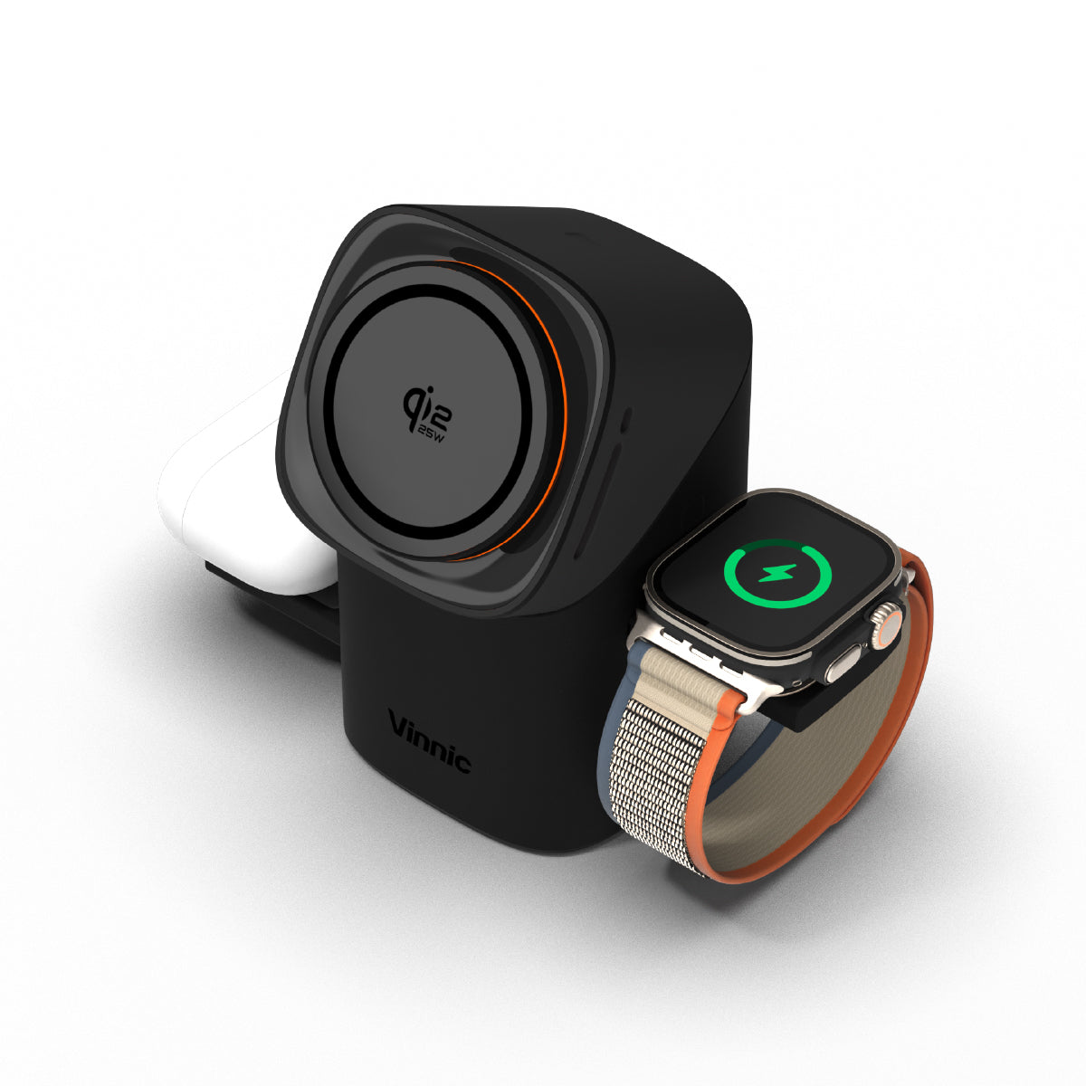 Vinnic OWL PEAK 3 磁吸無線充電座 | Qi2.2 25W 快充、支援 Apple/Samsung 雙系統手錶