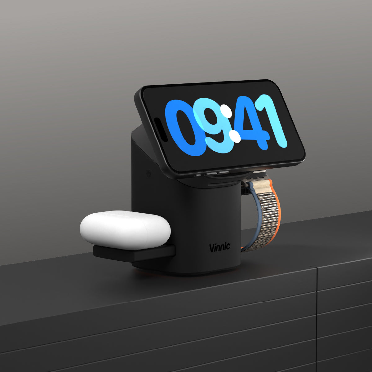 Vinnic OWL PEAK 3 磁吸無線充電座 | Qi2.2 25W 快充、支援 Apple/Samsung 雙系統手錶