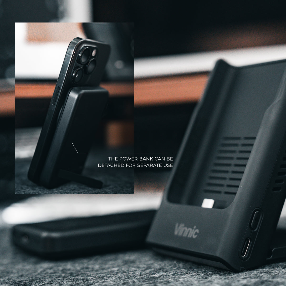 Vinnic AELLO PEAK 3-IN-1 Wireless Charging Dock with 5000mAh Powerbank