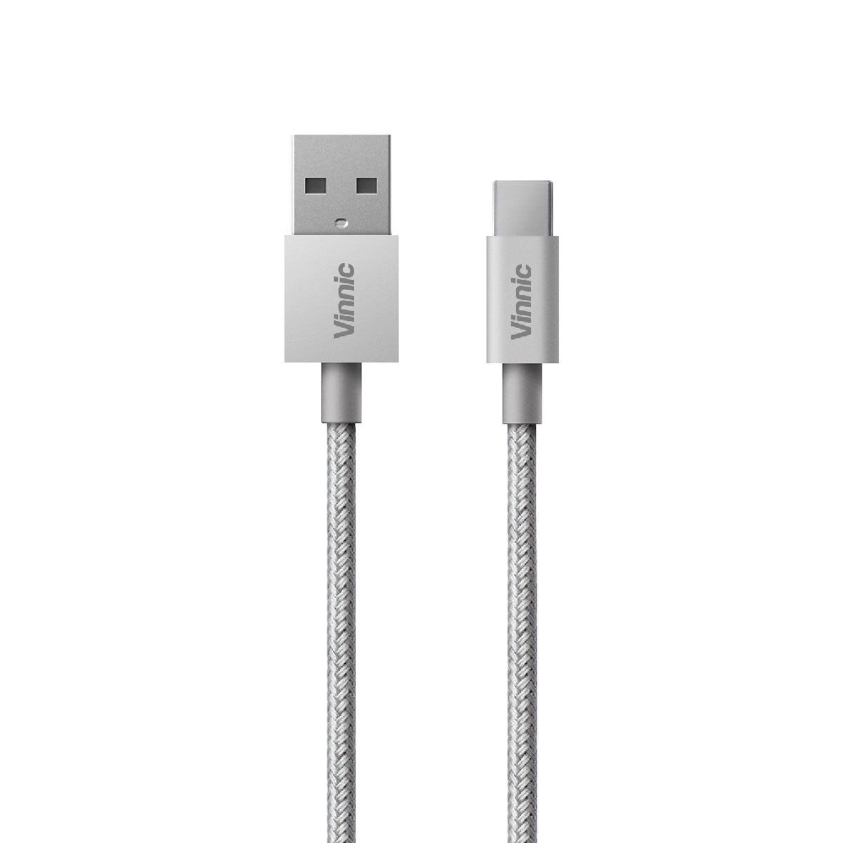 Vinnic USB-A to USB-C 傳輸充電線 - 淺鐵