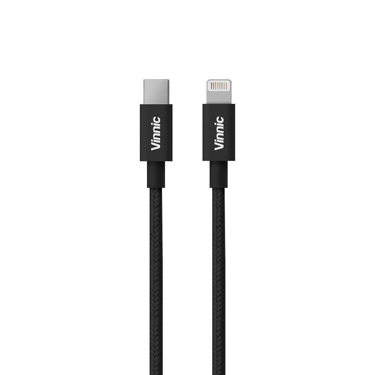 Vinnic MFi 蘋果官方認證 USB-C to Lightning 傳輸充電線 - 暗黑