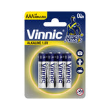Vinnic Alkaline Battery AAA AM4 / LR03 (1.5V) - 4Count