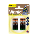 Vinnic Zinc Chloride Battery Extra Heavy Duty AAA SUM4 / R03 (1.5V) - 4Pcs