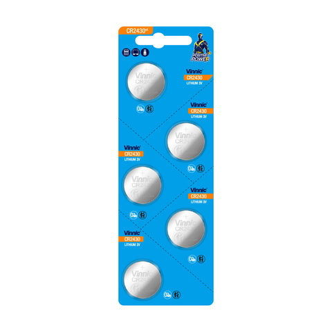 Vinnic Lithium Button Cell CR2430 (3V) - 5Count